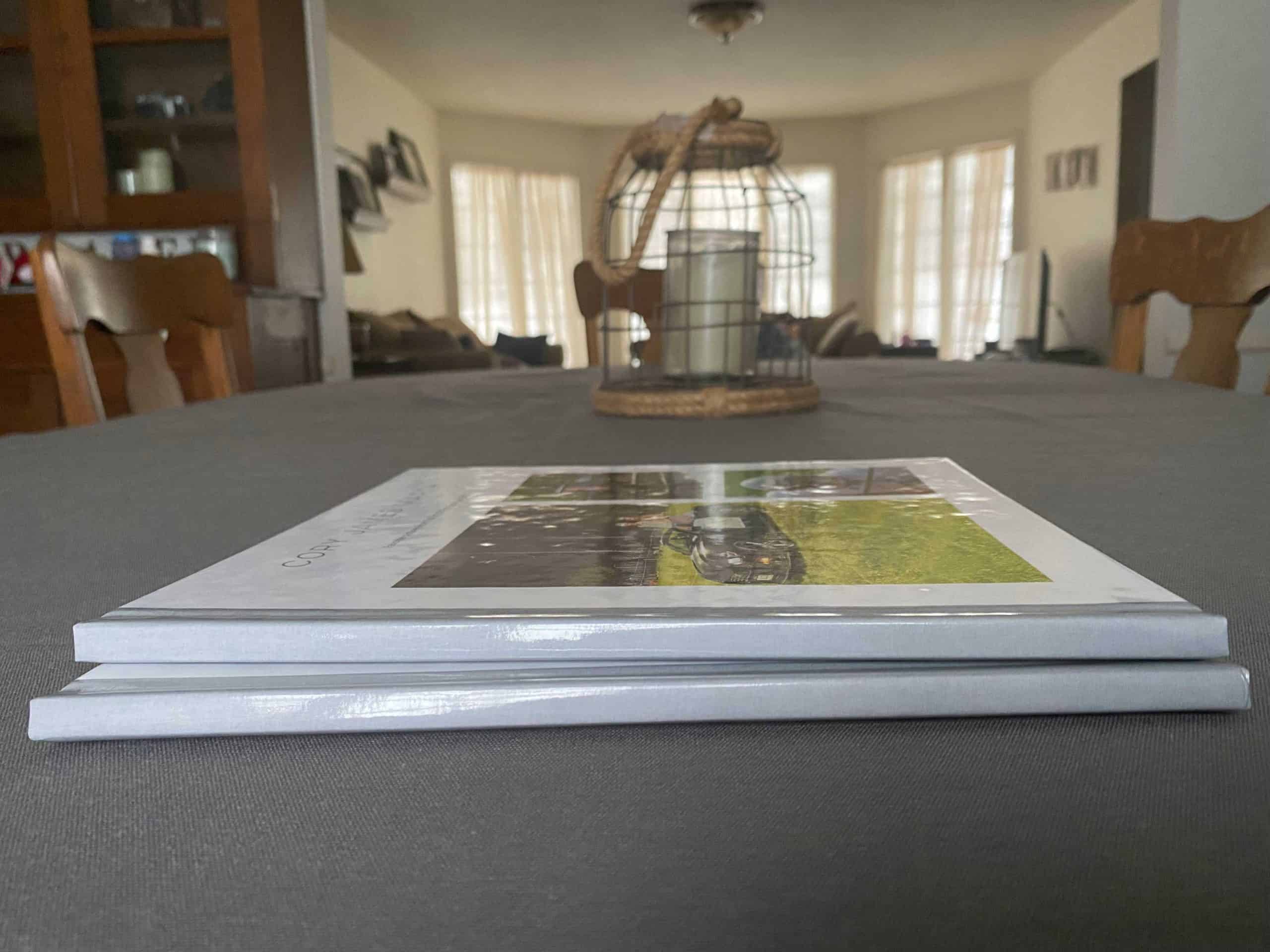 Stack of Photo books on a table